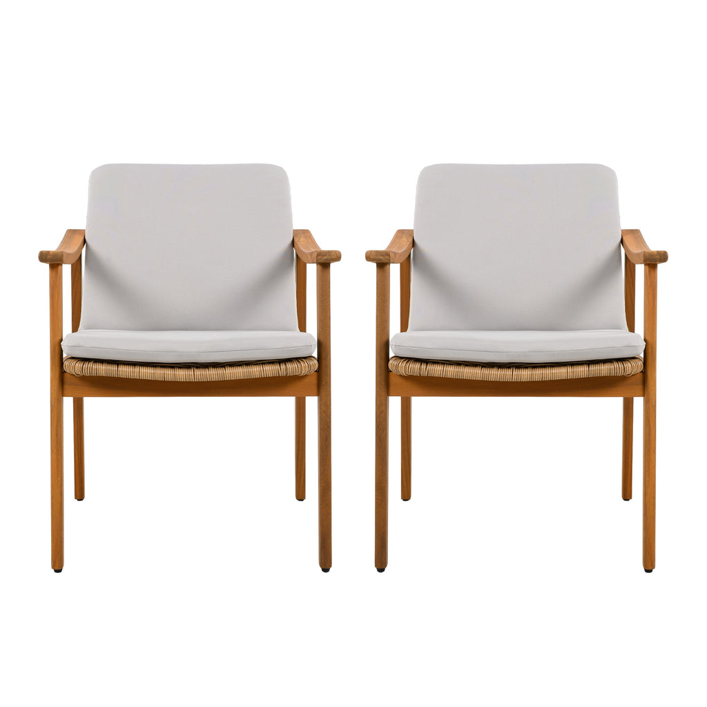 Avenue Acacia Wood Outdoor Dining Chairs, Set of 2