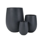 Egg Shaped Lightweight Outdoor Planter, Set of 3