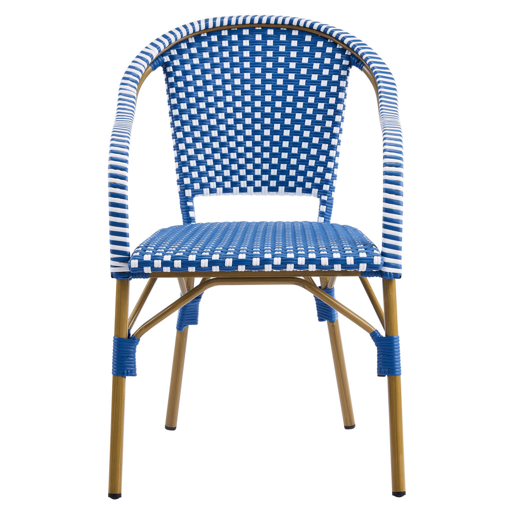 French Bistro Wicker Outdoor Dining Chair, Set of 2