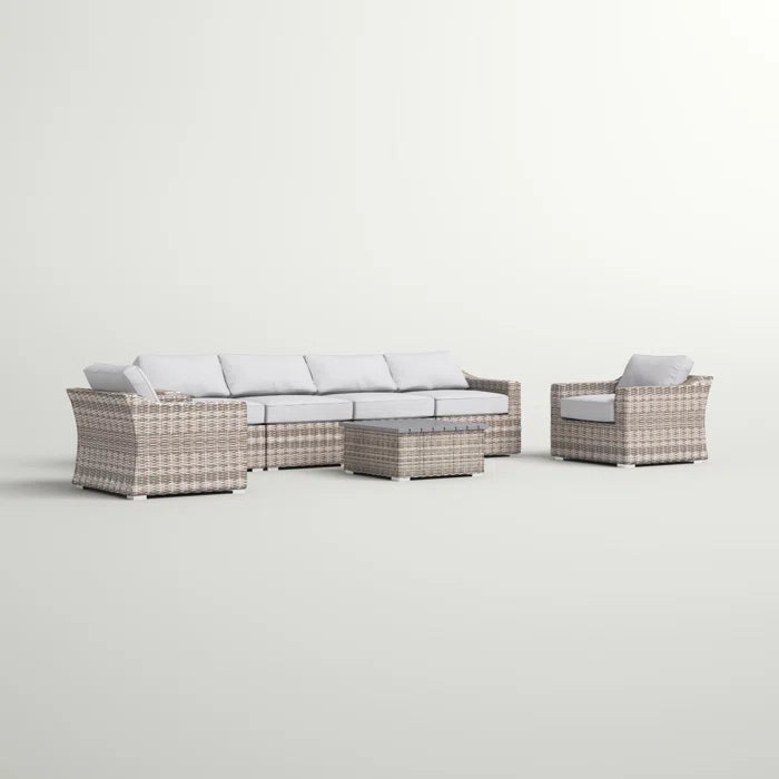 Laguna Sol Fully Assembled 6-Person All-Weather Wicker Sectional Seating Set