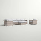 Laguna Sol Fully Assembled 6-Person All-Weather Wicker Sectional Seating Set