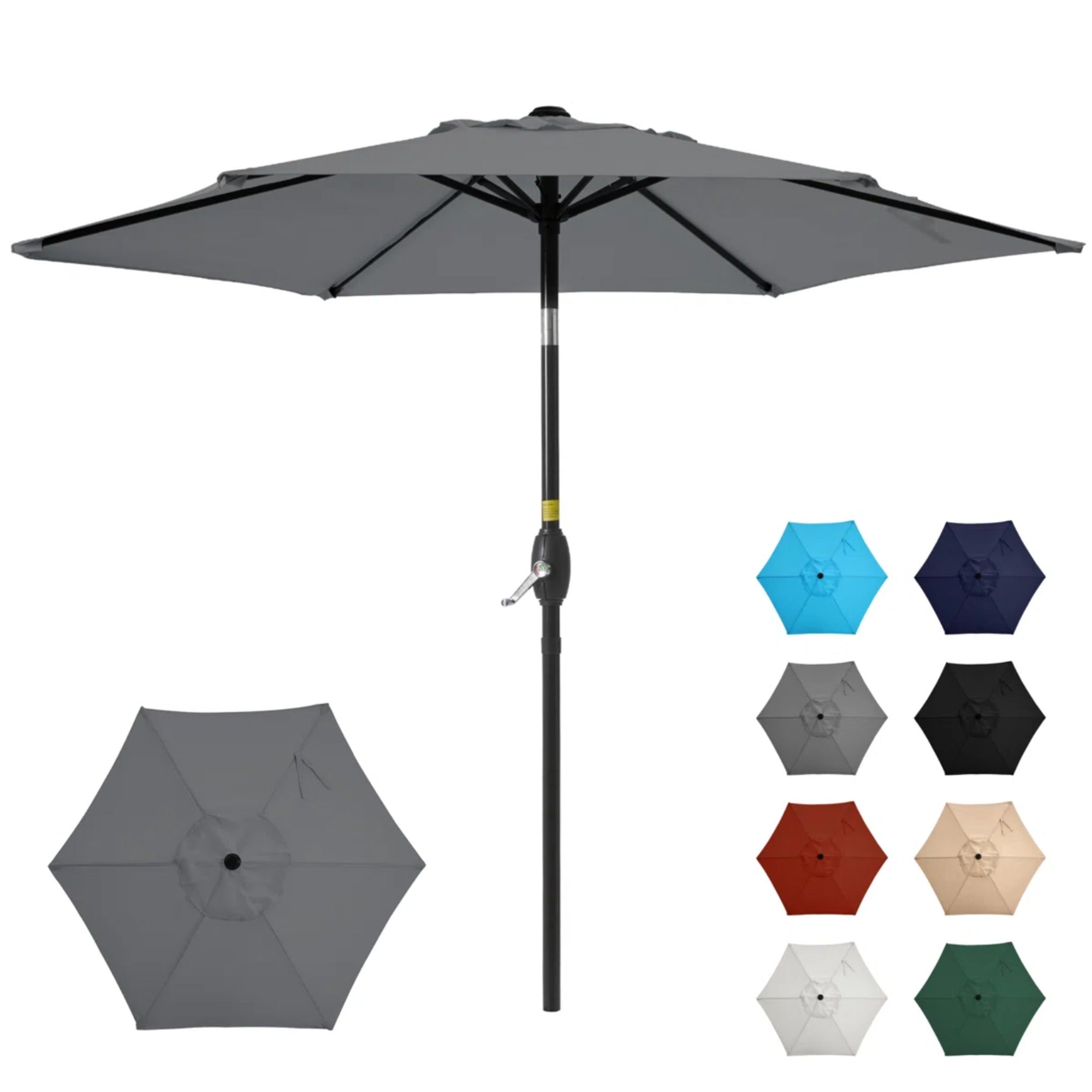 7.5 Feet Market Umbrella with Crank Lift & Tilt, Base Not Included