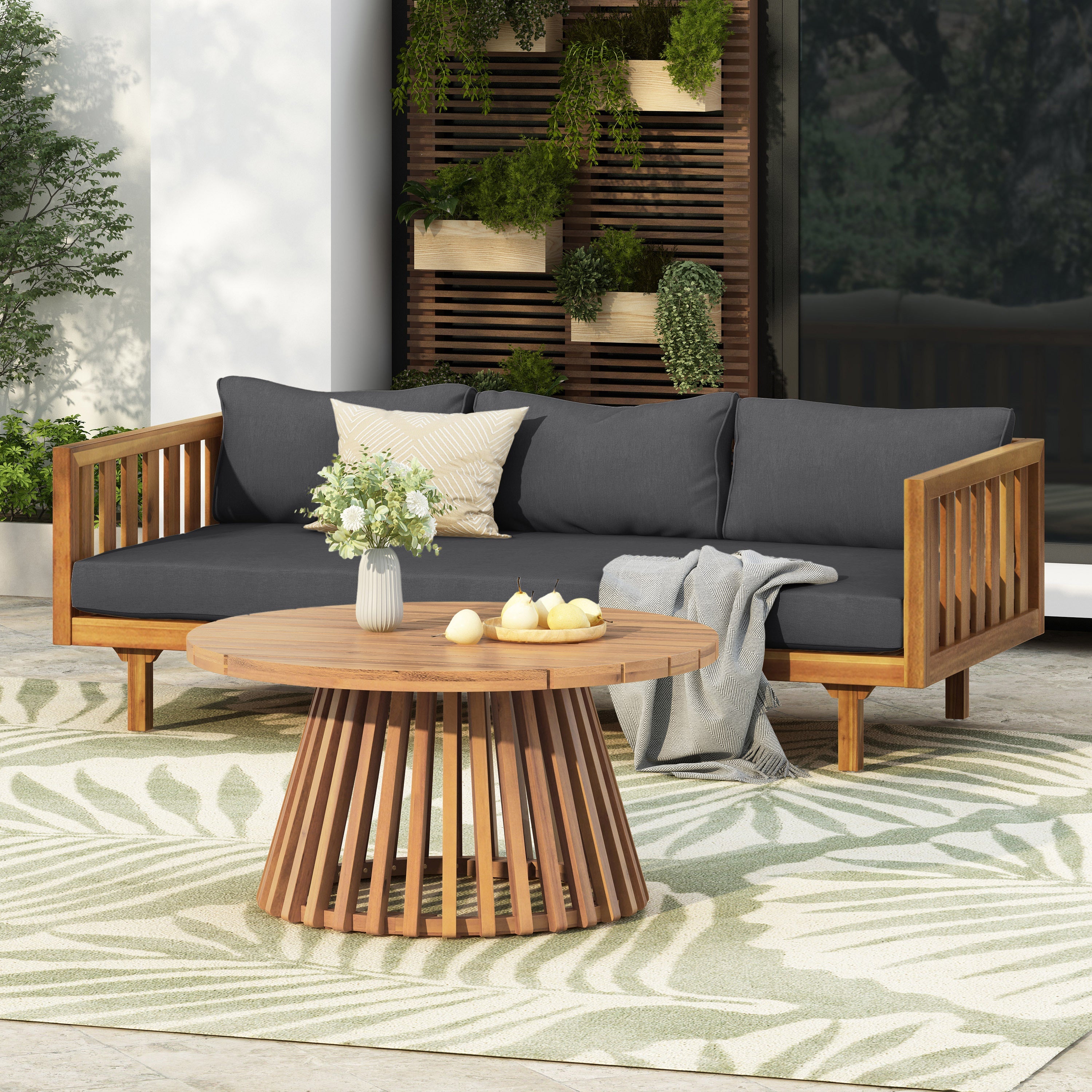 Tidewell Outdoor Acacia Wood Patio Furniture Set