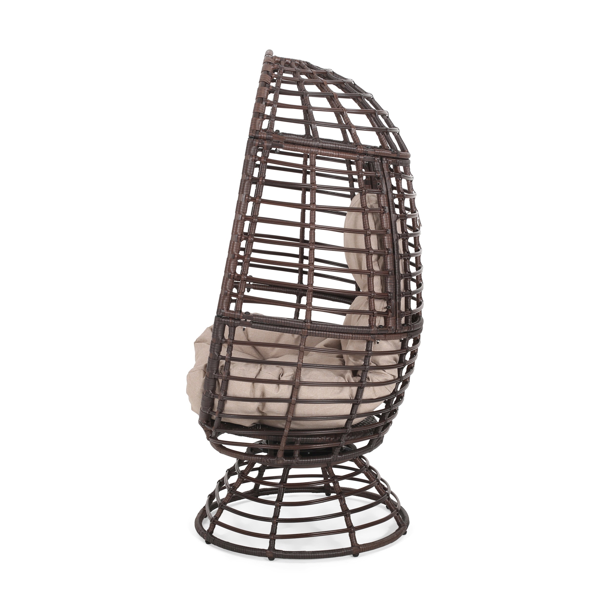 Lazulite Outdoor Egg Chair with Water-Resistant Cushion and Swivel Function