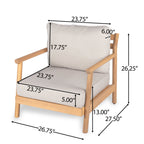 Indira Outdoor Acacia Wood Chat Set