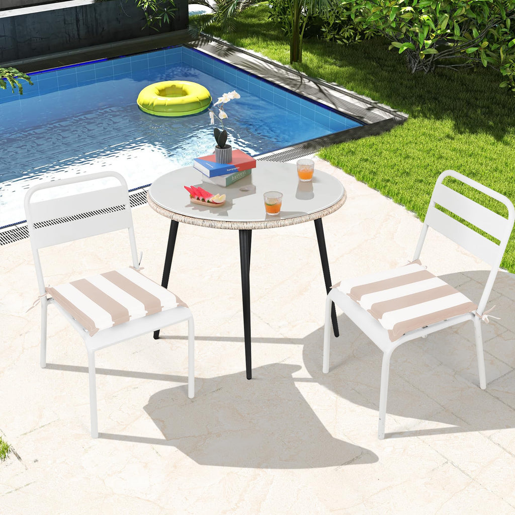 Conjure 4-Piece 15x15" Outdoor Fabric Seat Cushion with Ties