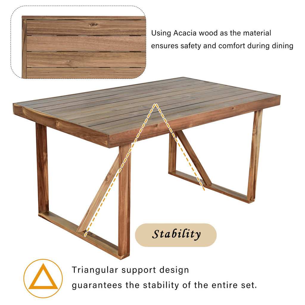 Acacia Wood Outdoor Dining Set