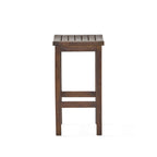 Mahogany Brown Outdoor Acacia Wood Counter Height Barstool, Set of 2