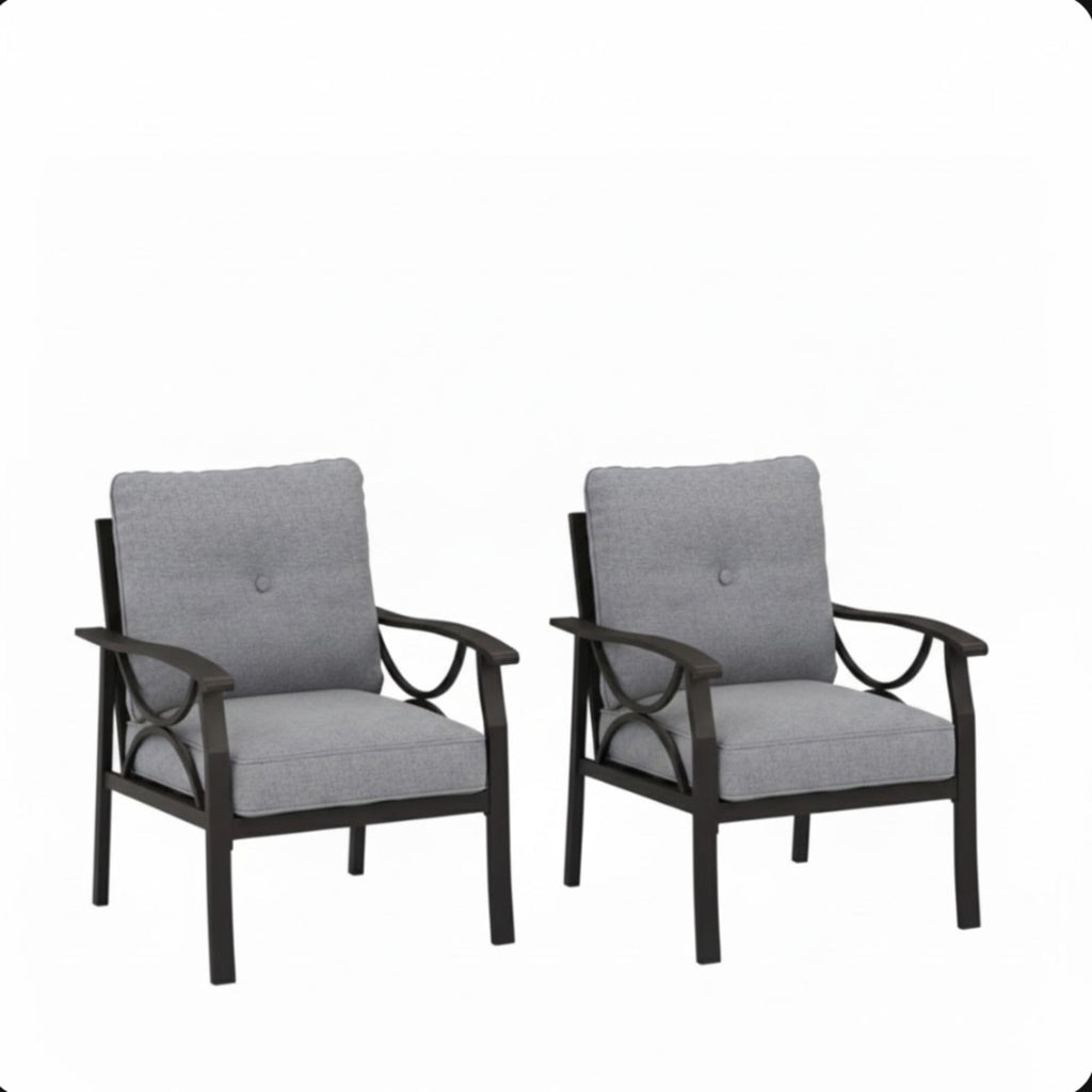 Marisol All-Weather Metal Armchairs, Set of 2