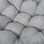 Folding Hanging Swinging Egg Chair with Stand & Tufted Cushion