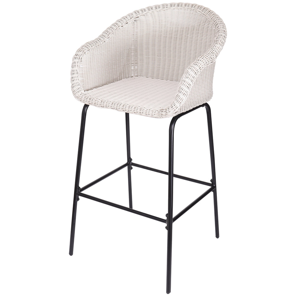Ladd Outdoor Metal Wicker Barstool, Set of 2