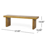 Outdoor Bench with Slat Top and Block Leg