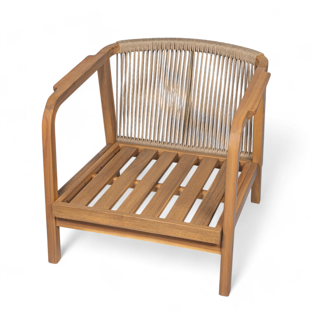 Calder Outdoor Lounge Chair with Woven Backrest