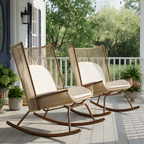 High Square Back Modern Outdoor Rocking Chair