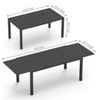Extendable Aluminum Outdoor Dining Table - 97.2'L
