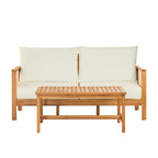 Khali 2 Piece Acacia Wood Outdoor Sofa Set with Cushions