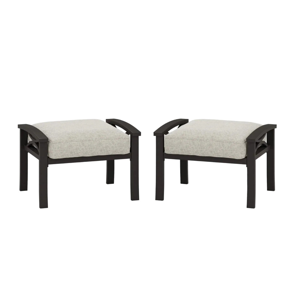 Marisol All-Weather 26" Metal Ottomans, Set of 2