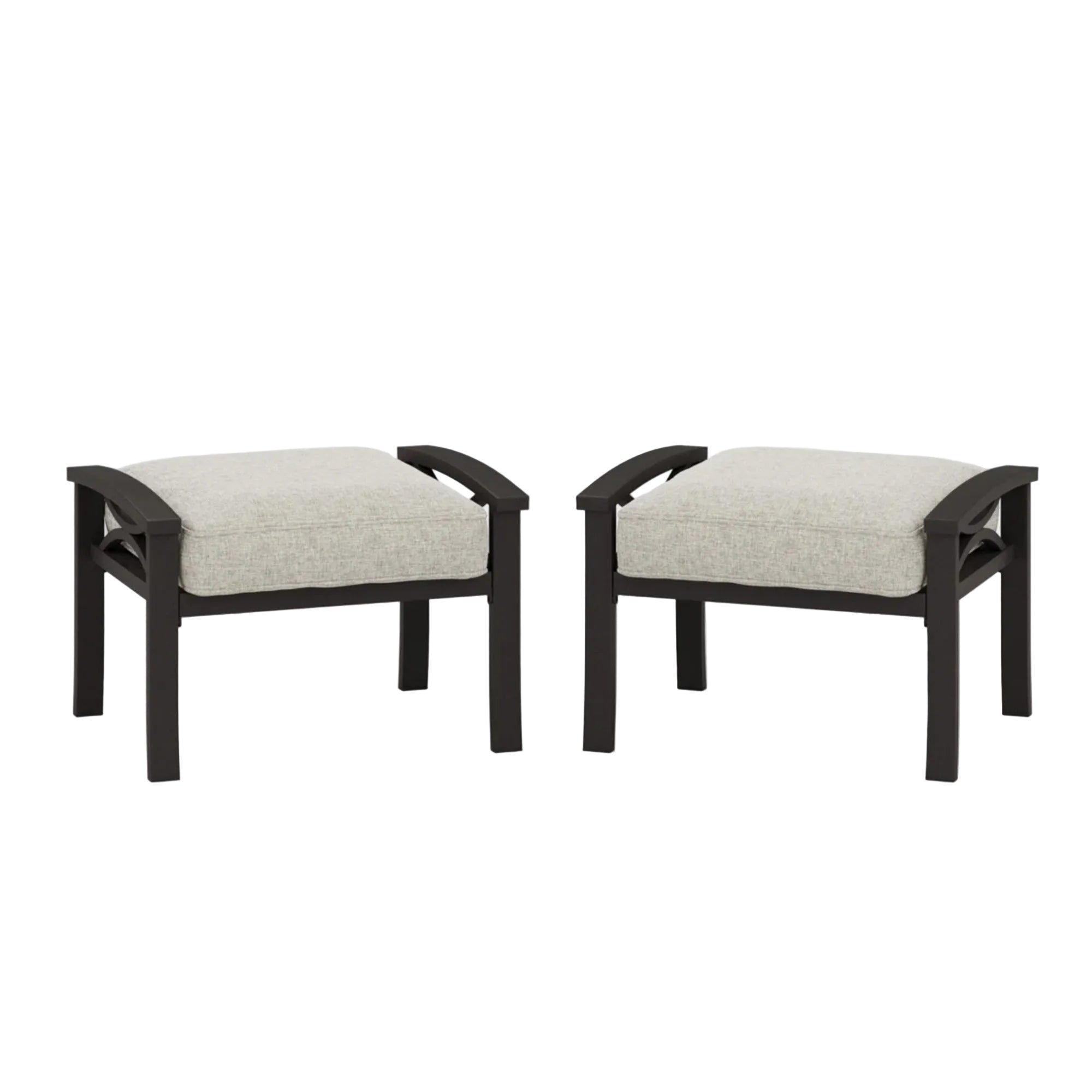Marisol All-Weather 26" Metal Ottomans, Set of 2