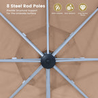 11' Outdoor Square Double Top Patio Umbrella, Base Not Included