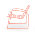 Outdoor Iron Chair with Open Slat Design and Curved Arms, Set of 2