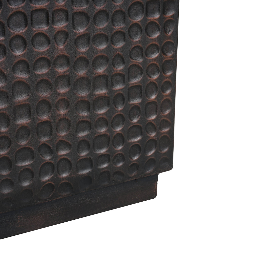 Antique Copper Cube Outdoor Side Table