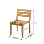 Solene Outdoor Acacia Wood Dining Chairs, Set of 2