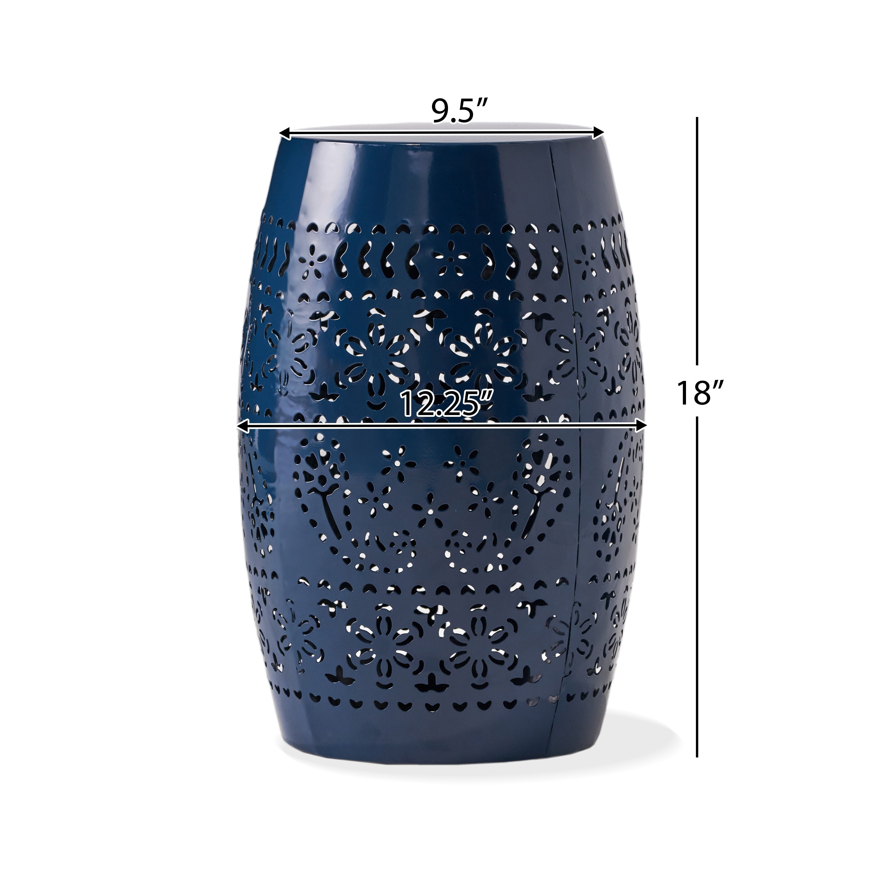 Ruby Outdoor Metal Lace Cutout Accent Table
