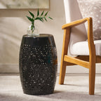 Ruby Outdoor Metal Lace Cutout Accent Table