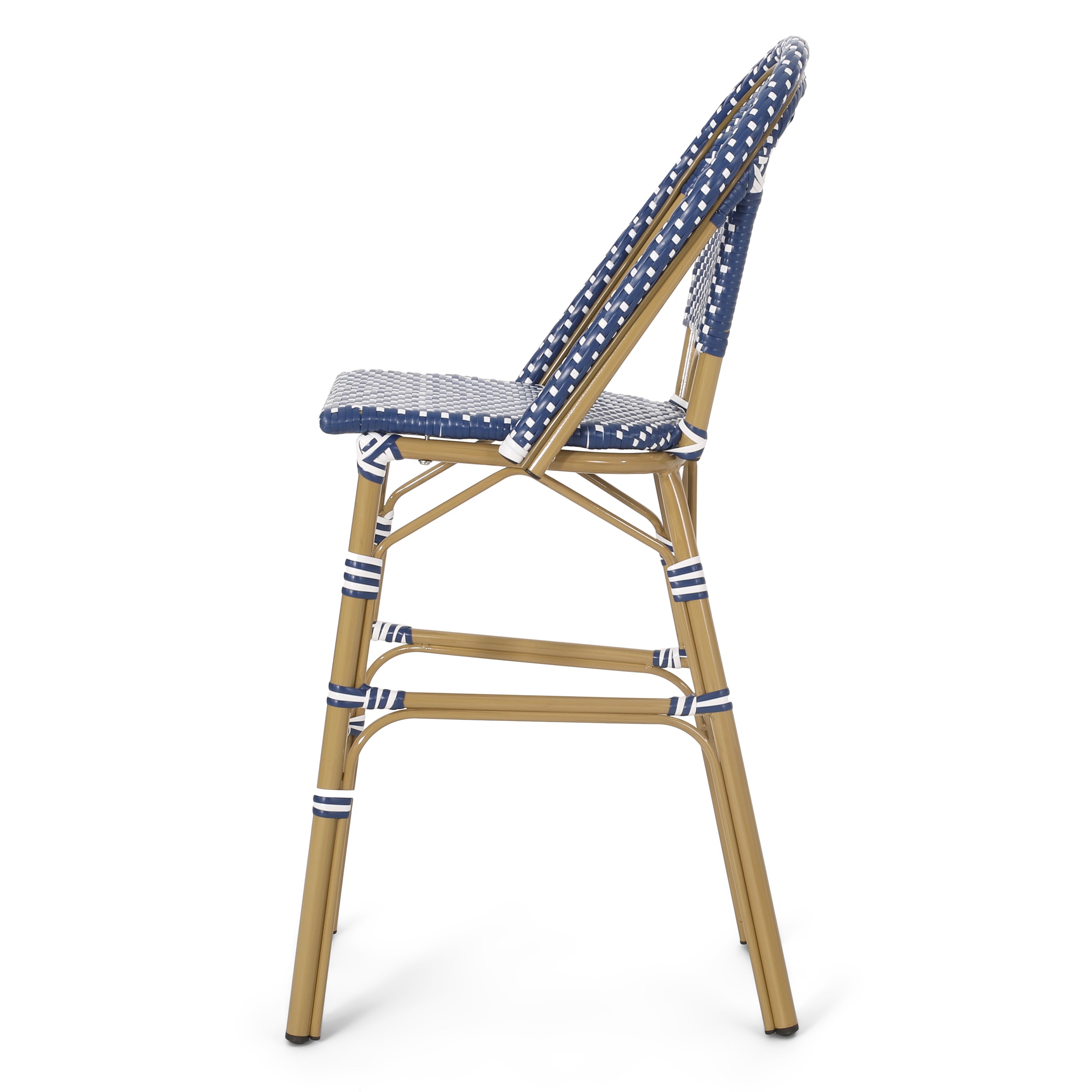 Clifftop 29.5" Outdoor Rattan Bar Stool with Aluminum Frame and Footrest, Set of 2