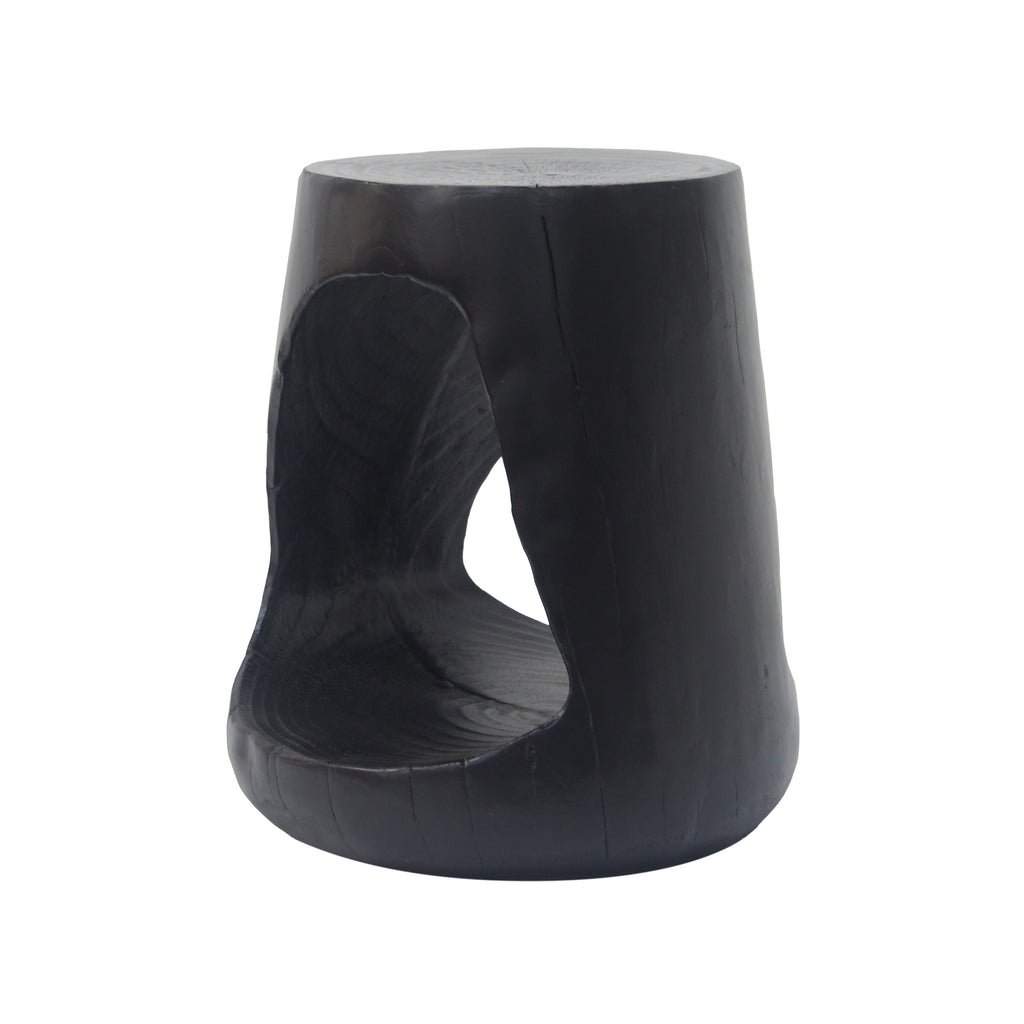 Outdoor Hollow Side Table with Wood-like Texture