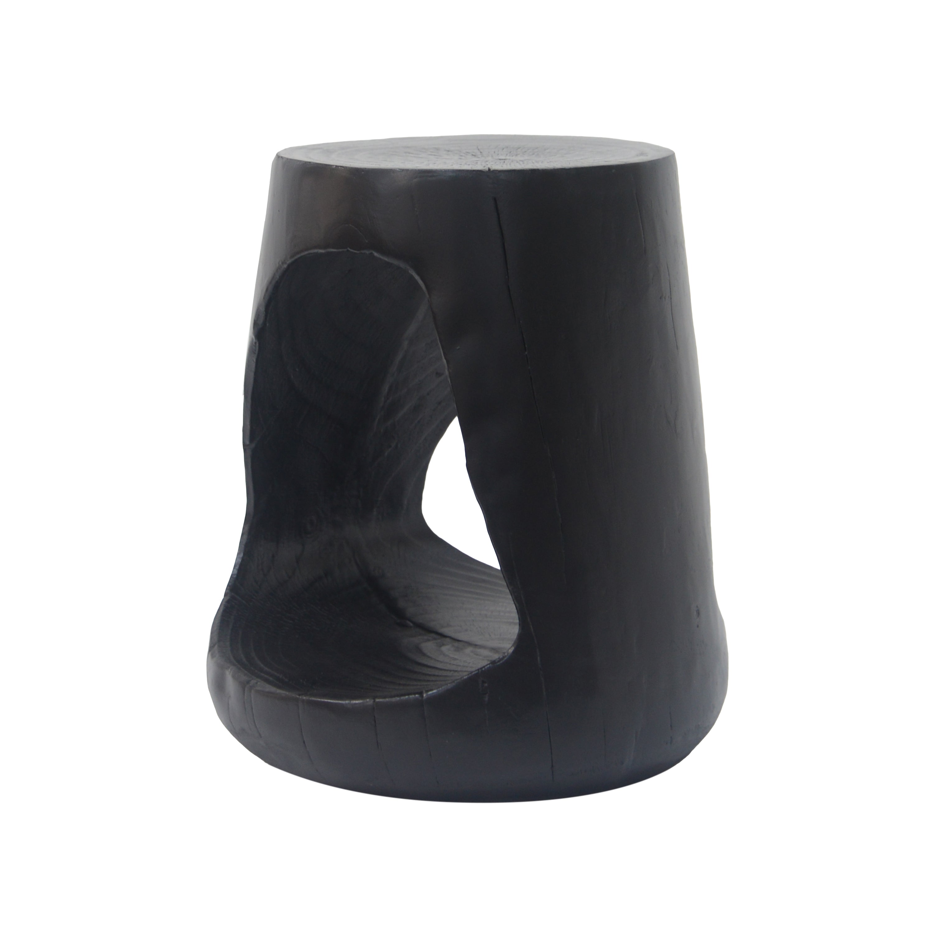 Outdoor Hollow Side Table with Wood-like Texture