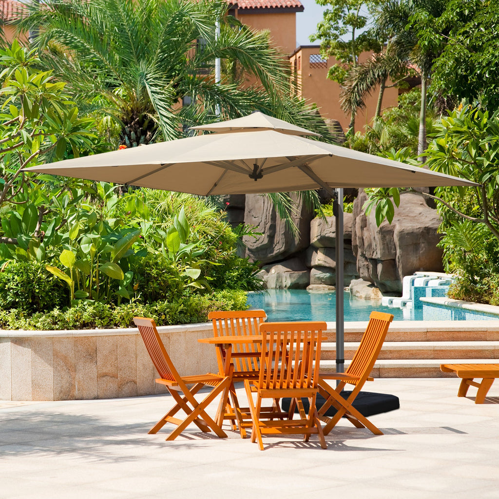 9'x 11' Rectangle Cantilever Umbrella with Center Pole, Base Not Included