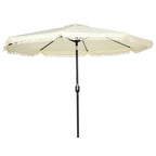 9' Fringe Edge Patio Umbrella with Push Button Tilt and Crank