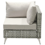 7-Piece Outdoor Wicker Sectional Sofa with Water Resistant Cushions and Coffee Table