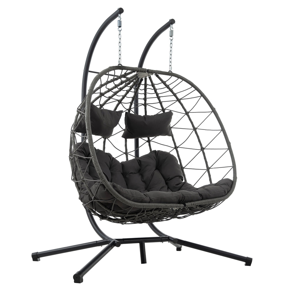 2-Person Swinging Egg Chair with Stand