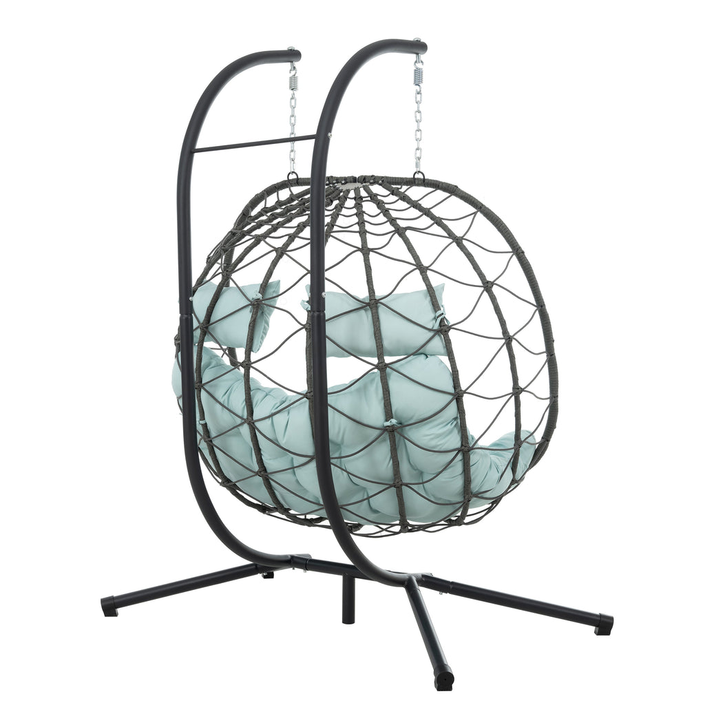 2-Person Swinging Egg Chair with Stand
