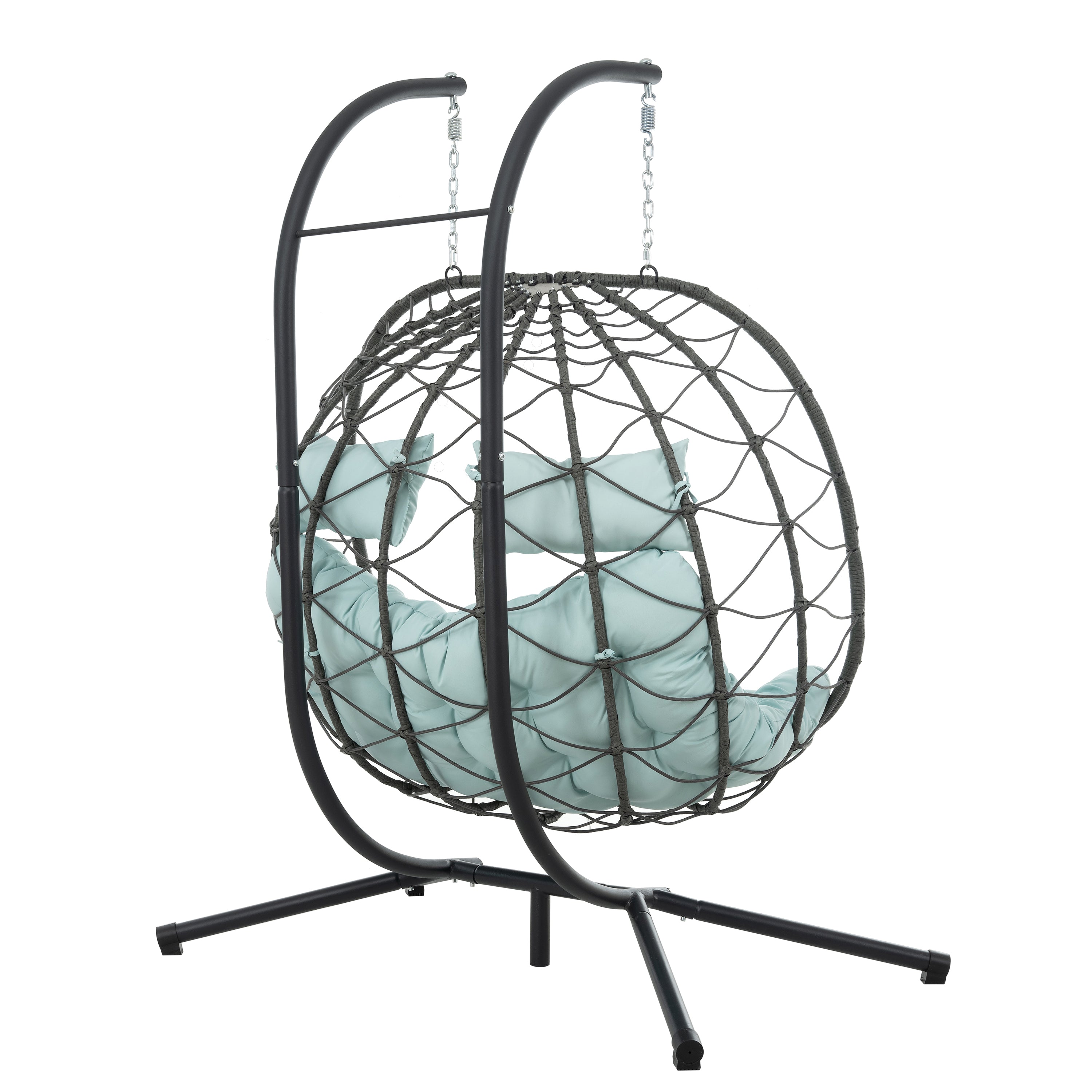 2-Person Swinging Egg Chair with Stand