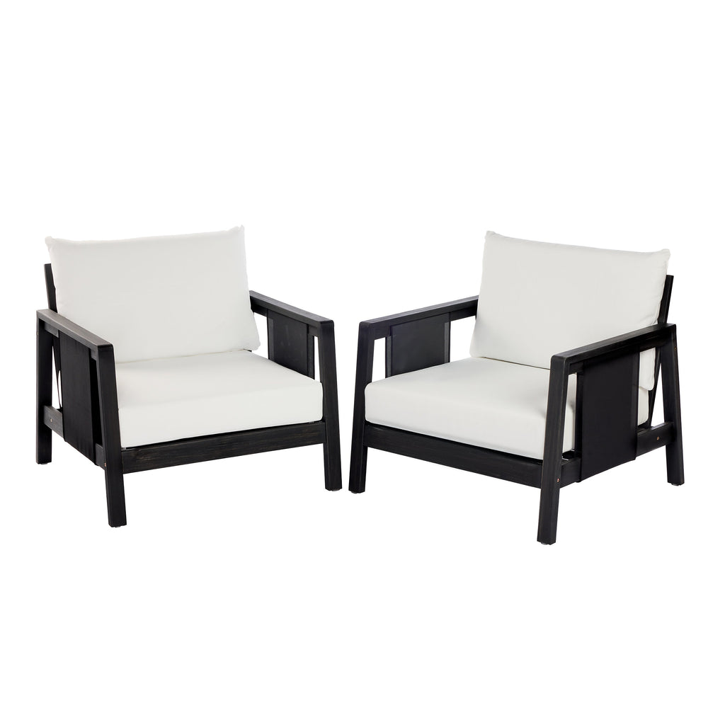 Khali Outdoor Club Chair with Acacia Wood Frame
