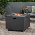 33" Outdoor Iron Square Propane Fire Pit, Tank Inside, 50,000 BTU