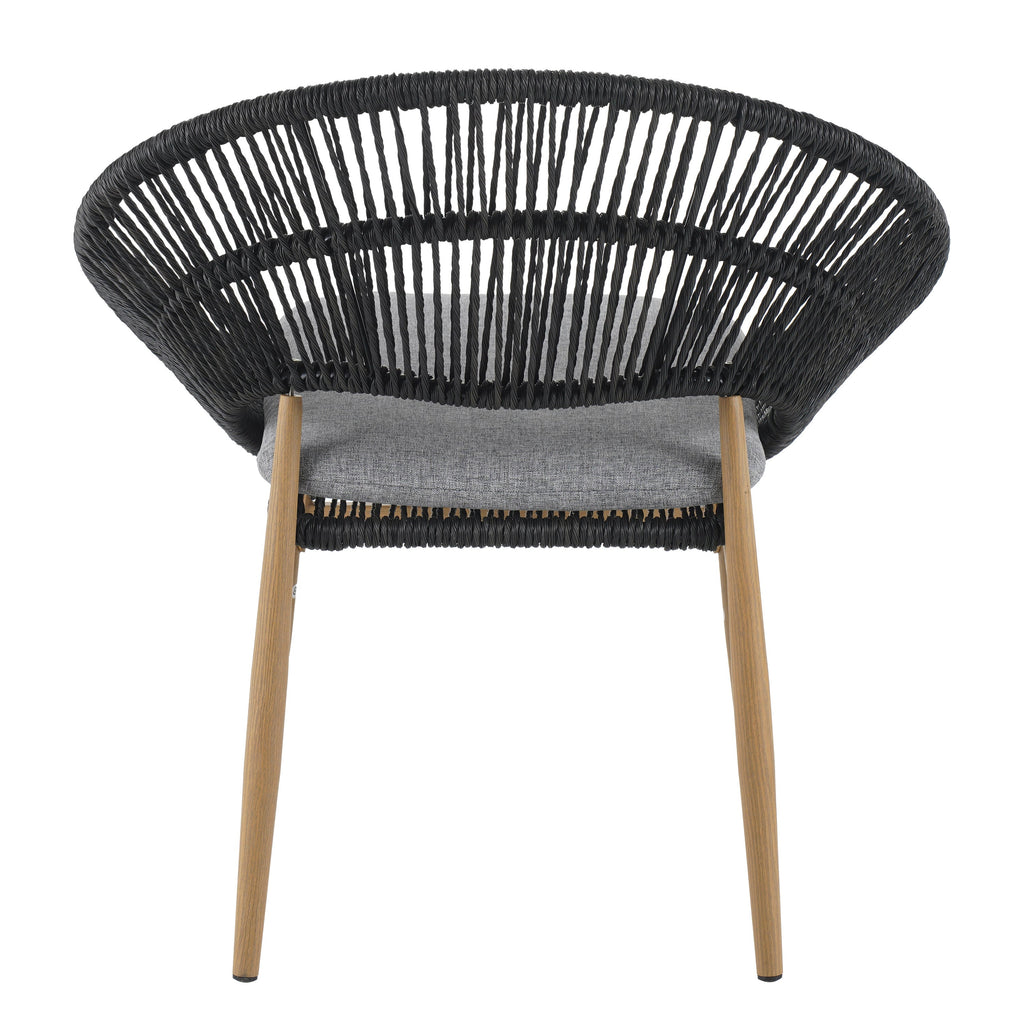 Cyril Outdoor Wicker Papasan Style Dining Chair, Set of 2