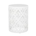 Spherical Outdoor Cylindrical End Table with Iron Cut Design