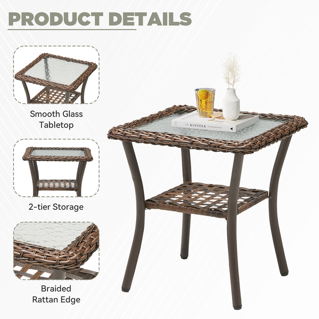 Marlowe Wicker 3 Piece Outdoor Furniture Set with Swivel Gliders