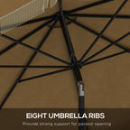 9' Fringe Edge Patio Umbrella with Push Button Tilt and Crank