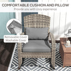 Outdoor Wicker Adirondack Rocking Chair with High Back & Seat Cushion