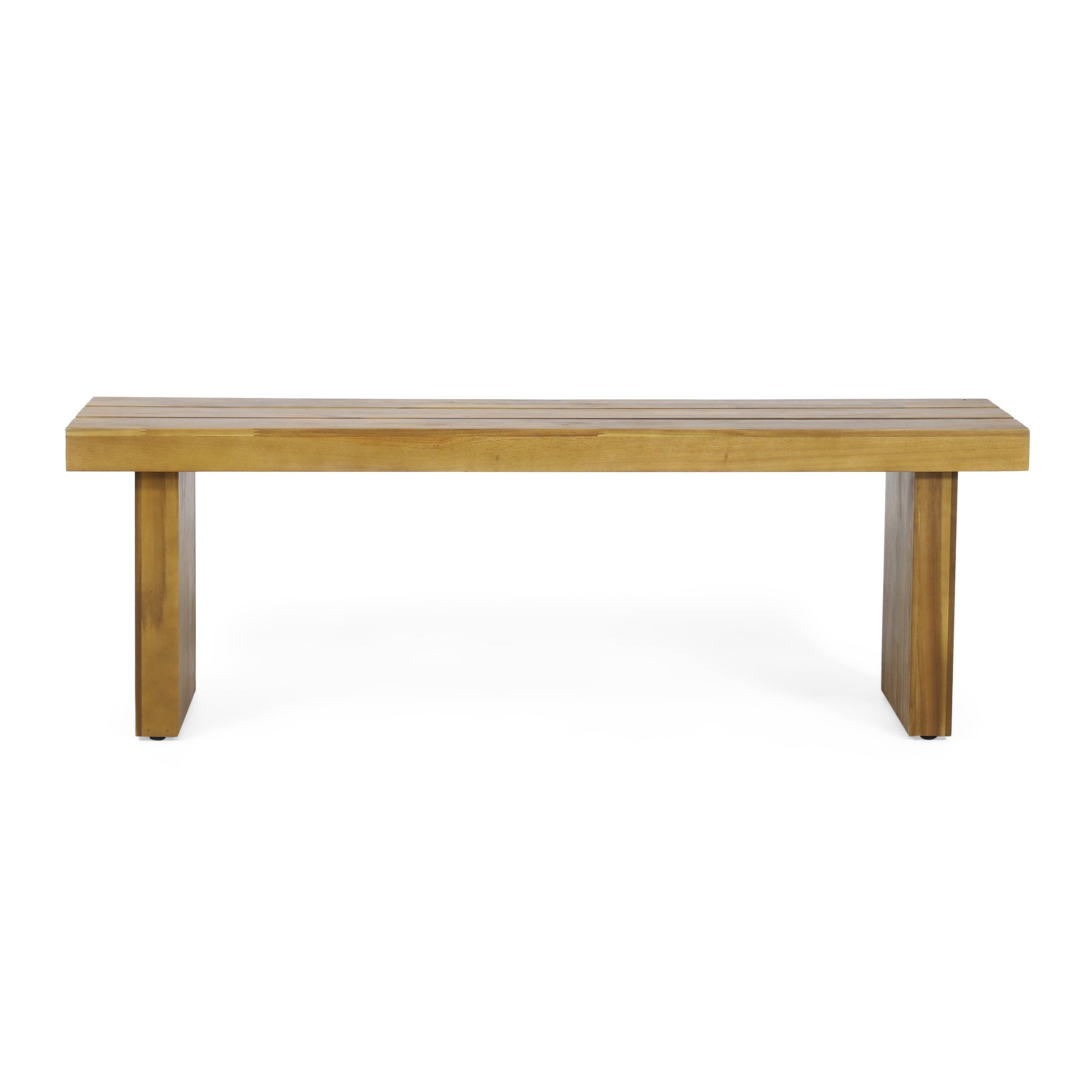 Outdoor Bench with Slat Top and Block Leg
