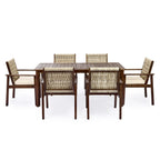 Miles 7 Piece Outdoor Acacia Wood Dining Set With Cushions