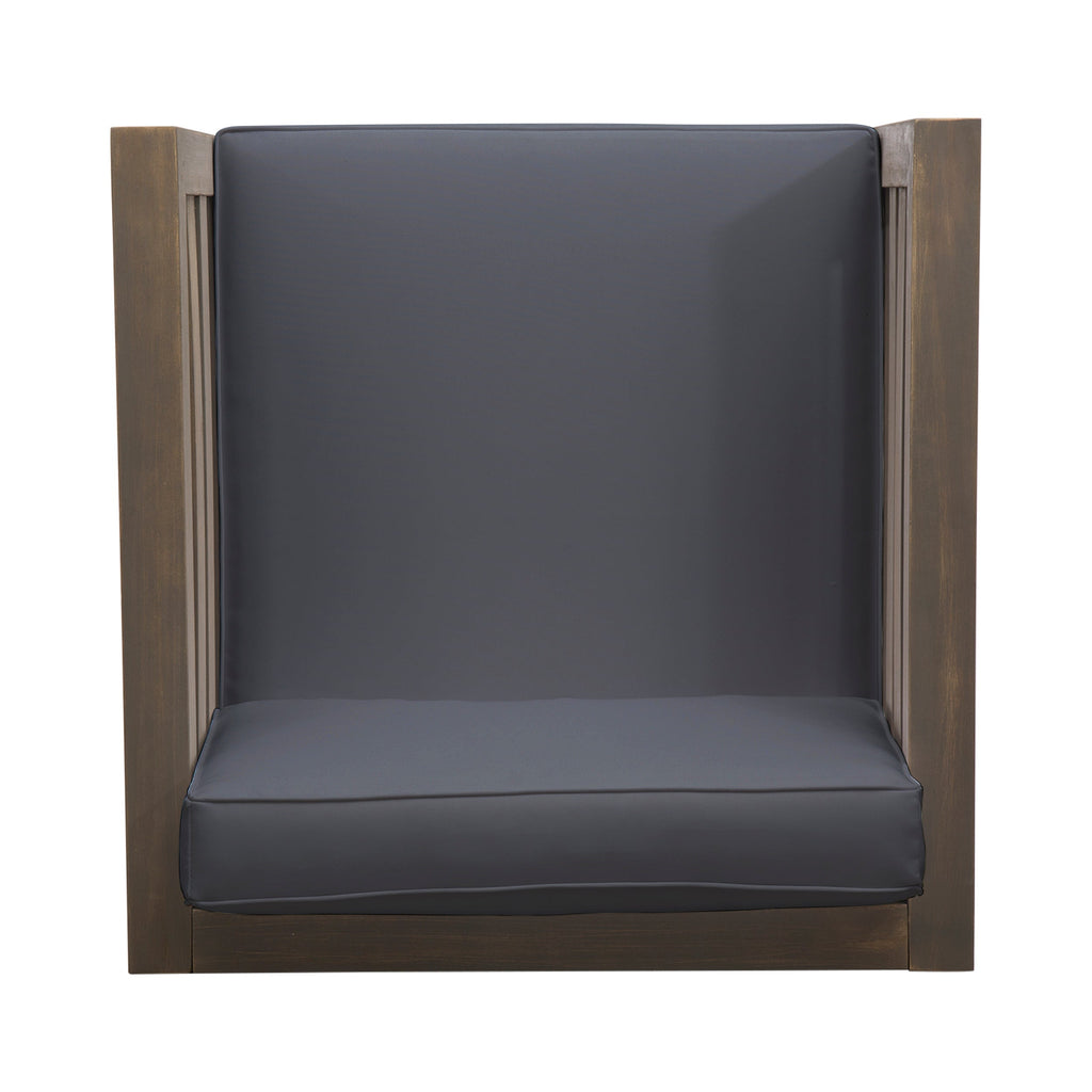 Oana Outdoor Acacia Wood Club Chair with Cushion