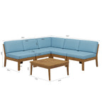 Grenada 5 Seater Acacia Wood Armless Sectional