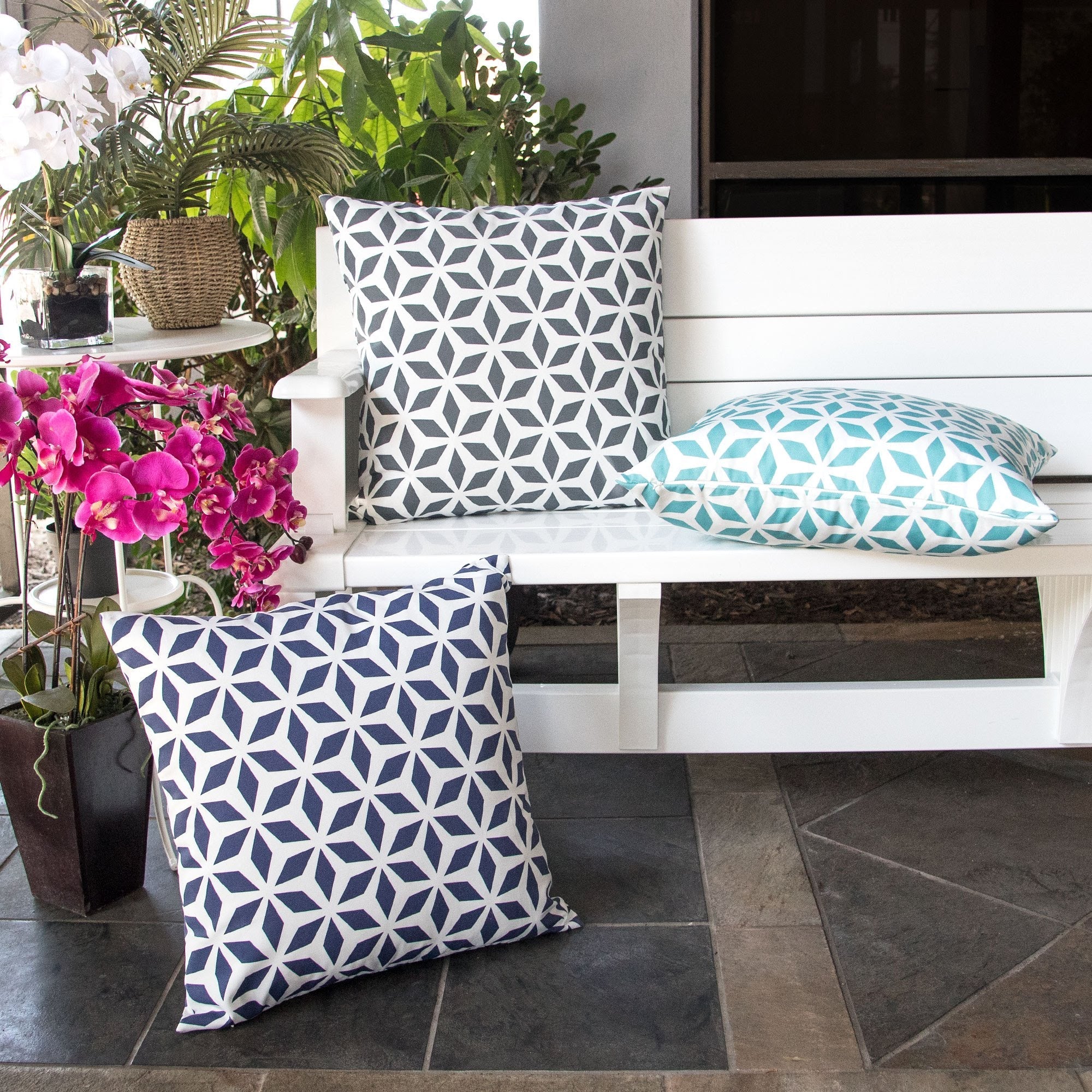 Crystal Burst Outdoor Pillow