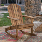 Echoes Outdoor Acacia Wood Adirondack Rocking Chair